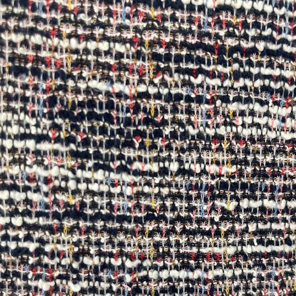 NWT LOFT Long sleeve, lightweight tweed sweater w/ mixed media flowy blouse hem - Picture 2 of 4